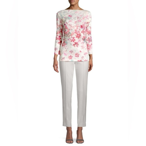 ST. JOHN
Brush-Stroke Floral Stretch Top (T1) - Picture 3 of 9